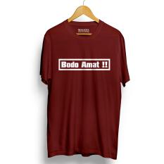 Walexa Kaos Distro BODO AMAT Marun Promo Baju Kaos Murah Lengan Pendek